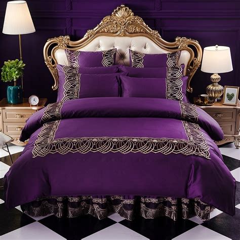 purple gold bedding sets